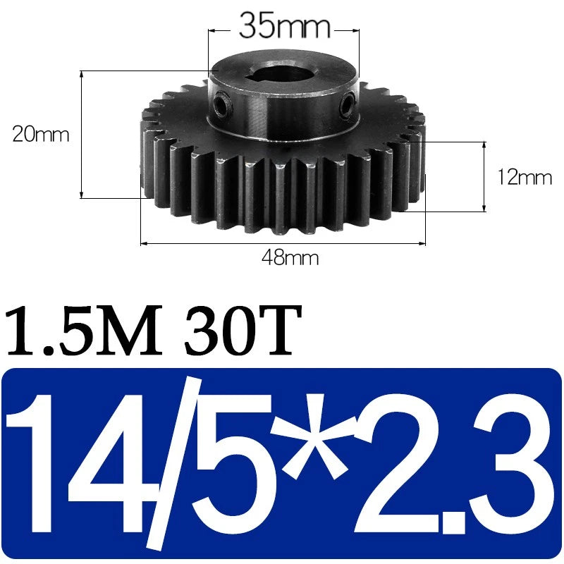 Spur Gears 1.5 Mod Transmission Gear With Step 45#Steel Pinion Motor Gear 30/80T