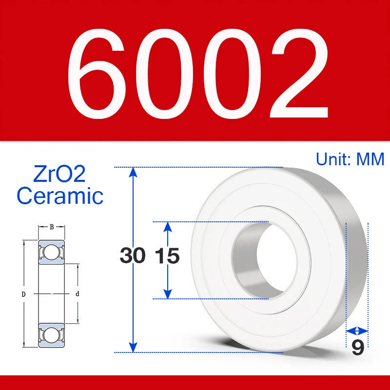 ZrO2 Ceramic Deep Groove Ball Bearing Double Shield 2RS Zirconia Roller Bearings