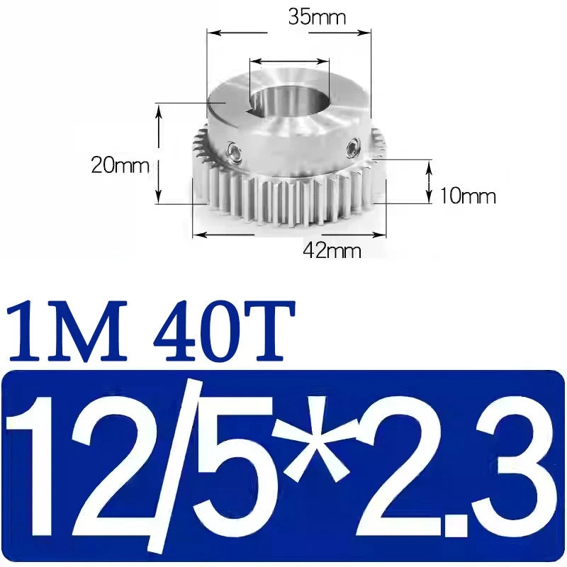 Spur Gears 1M Transmission Gear With Step Stainless Steel Motor Gear 32~50 Teeth