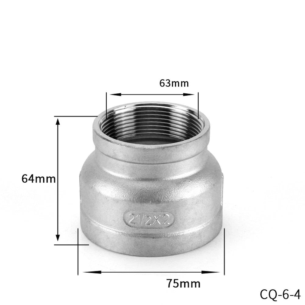 BSP Female Threaded Pipe Reducer Coupling — Stainless Steel A2, 1/2" to 4"