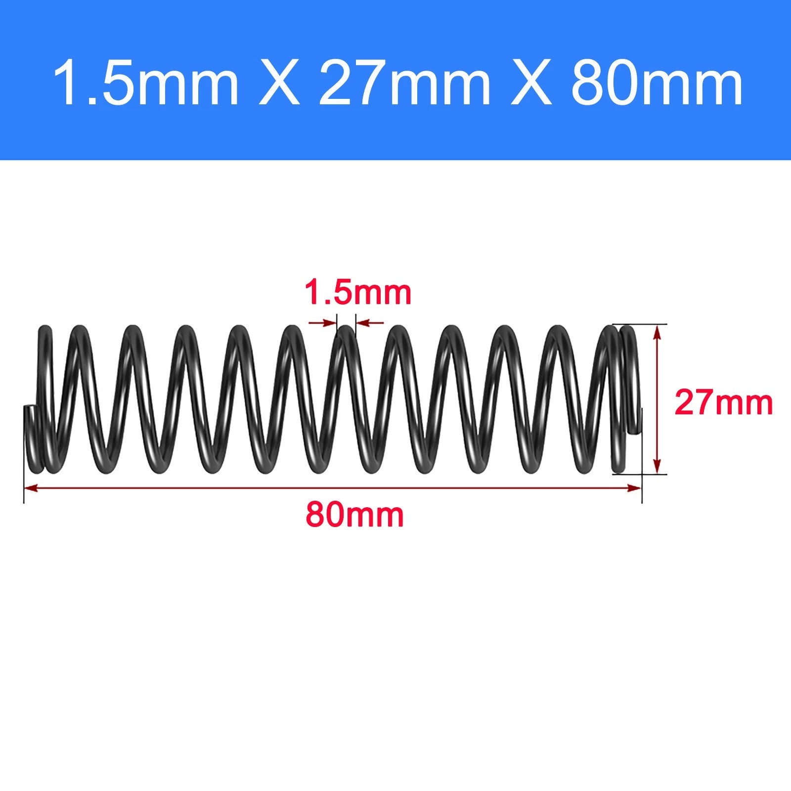 Spring Steel Compression Spring Pressure Coil 1.5mm Wire OD 18-25mm 10-150mm DIY
