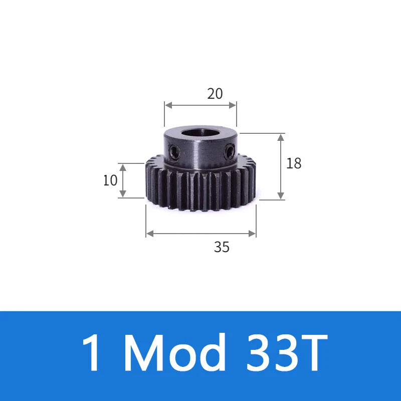 Spur Gears 1 Mod Transmission Gear With Step 45# Steel Pinion Motor Gear 12T~52T