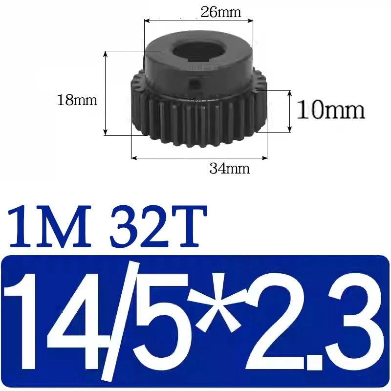 Spur Gears 1 Mod Transmission Gear With Step 45# Steel Pinion Motor Gear 30T~44T
