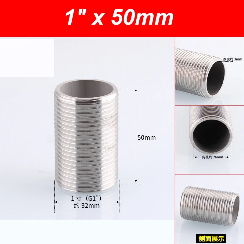 A2 Stainless Steel Male Threaded Rod Connector Stud — Pipe Fitting Bar
