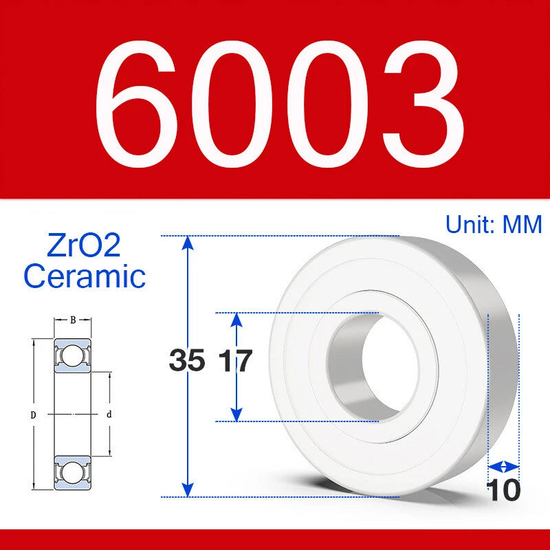 ZrO2 Ceramic Deep Groove Ball Bearing Double Shield 2RS Zirconia Roller Bearings