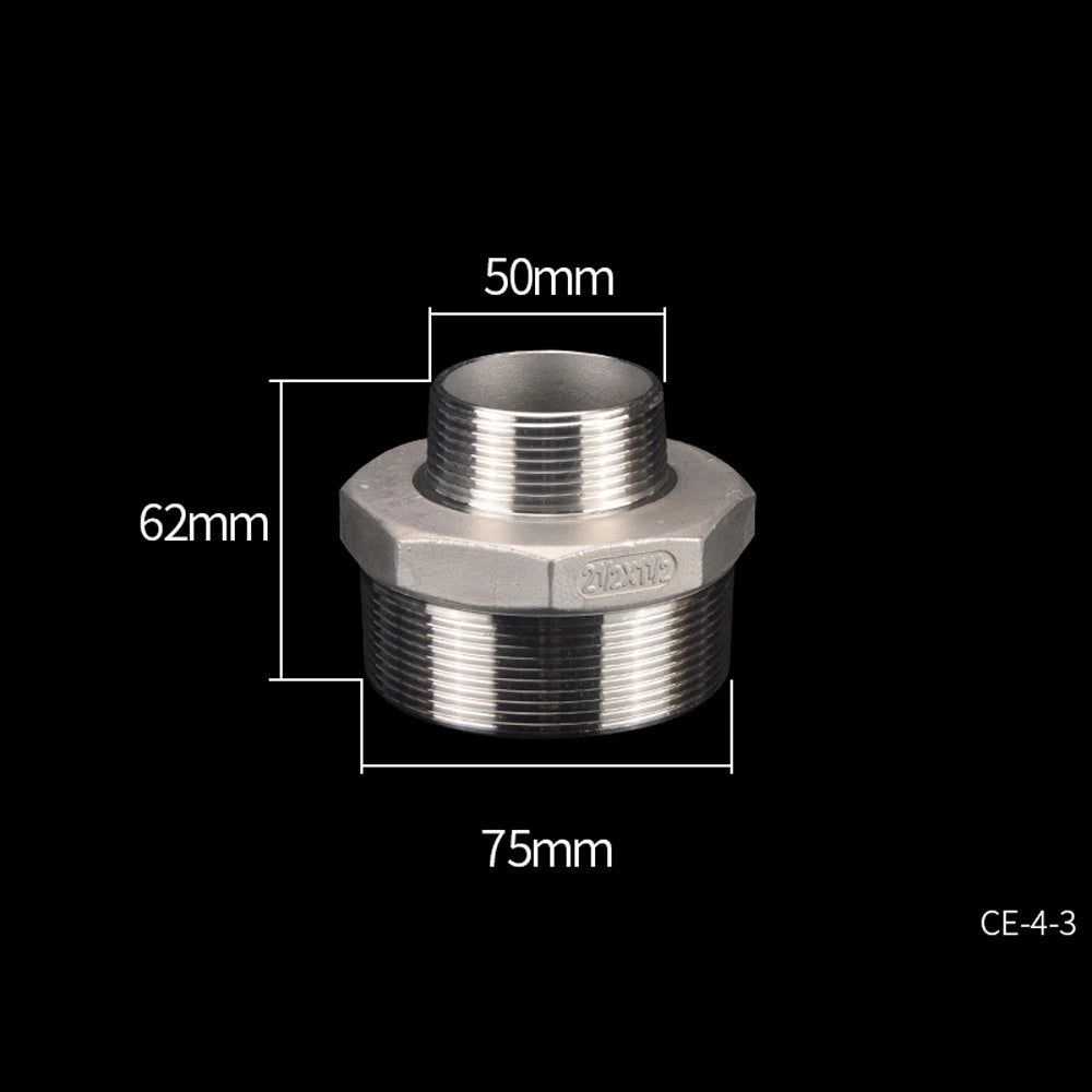 Stainless Steel Threaded Pipe Reducer Nipple — BSP Male to Male Fitting
