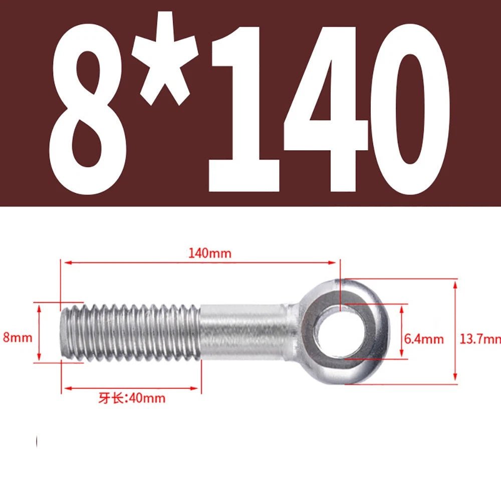 M5 - M24 A2 304 Stainless Steel Partially Threaded Forged Eye Bolts with Rings for Wire Rope & Hanging - HomeDIYer