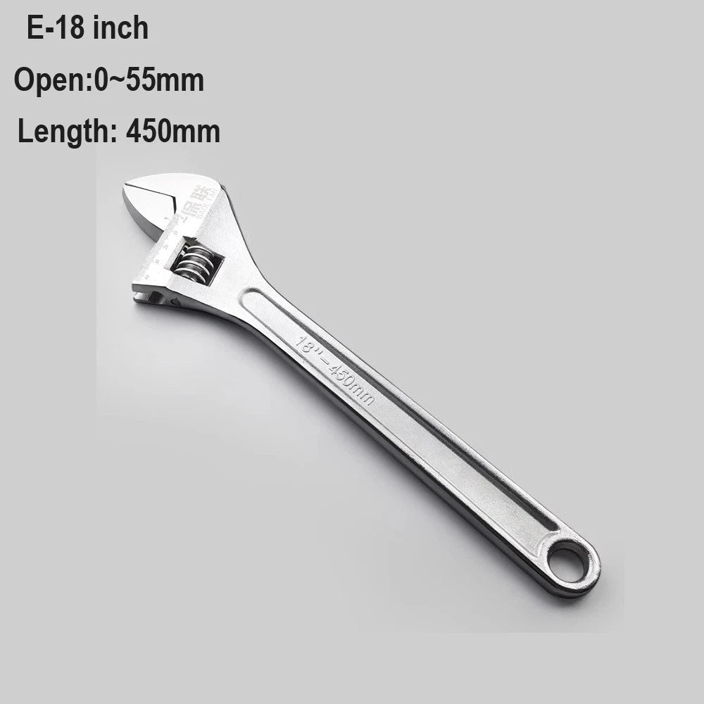 Adjustable Spanner Wrench 6 8 10 12" Cr-V Steel Metric Scale Strong Grip Handle