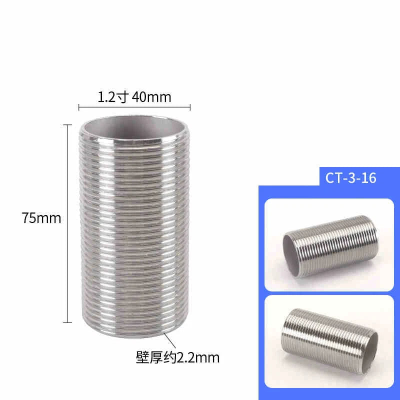 Male Thread Stud Rod A2 Stainless Steel Connector Pipe Fitting — 1/4" to 2"