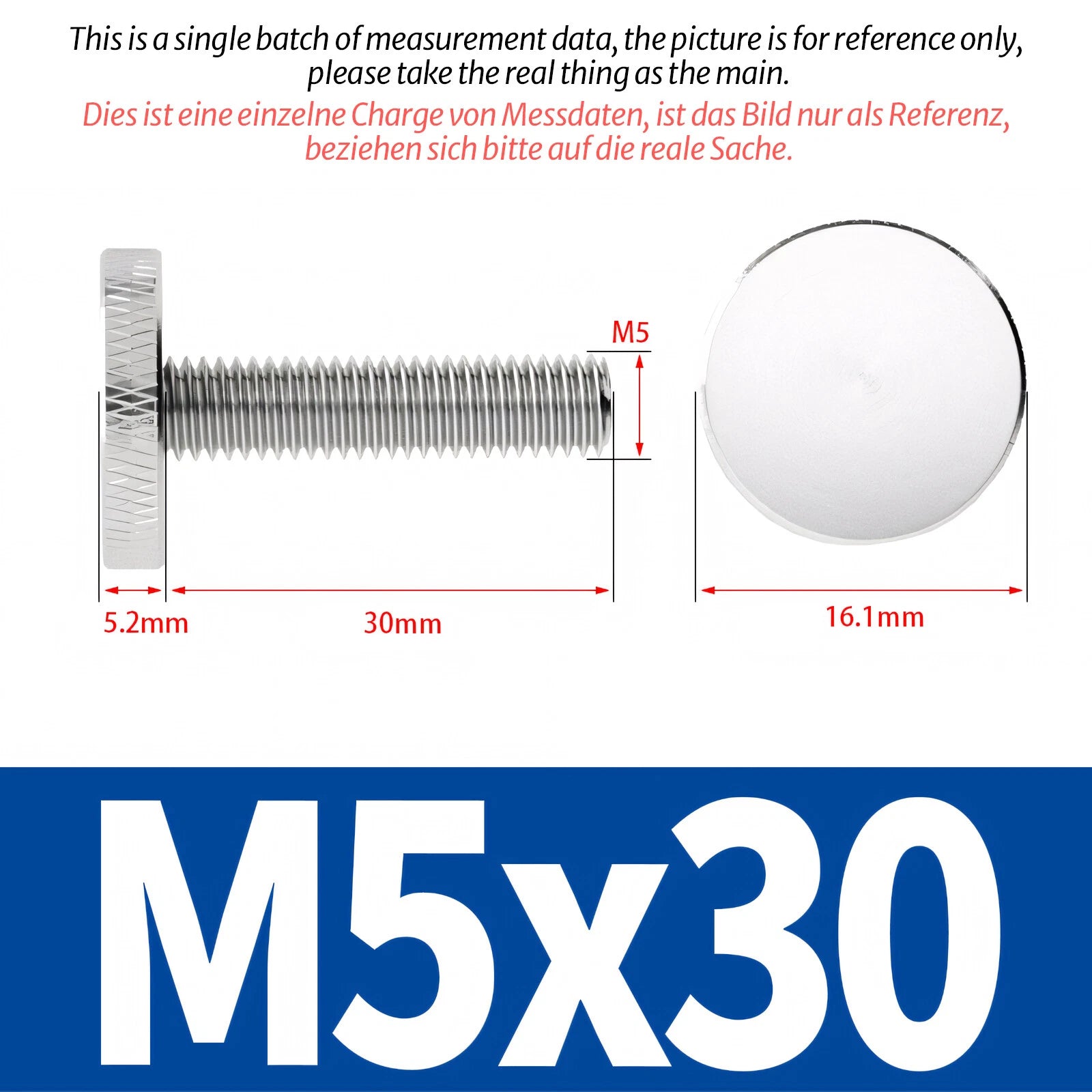 Knurled Thumb Screws Large Flat Head 304 A2 Stainless Steel M3 M4 M5 M6 M8 M10