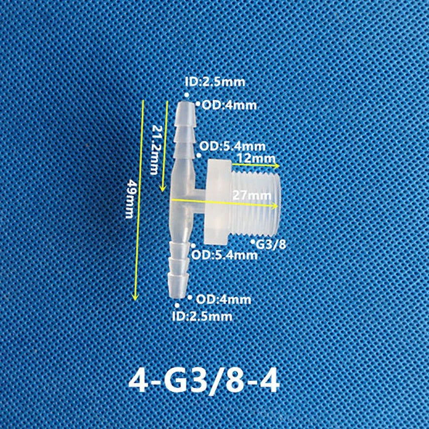 Plastic T Joiner Barbed X Male Thread Hose Connector Pipe Fittings Air Water
