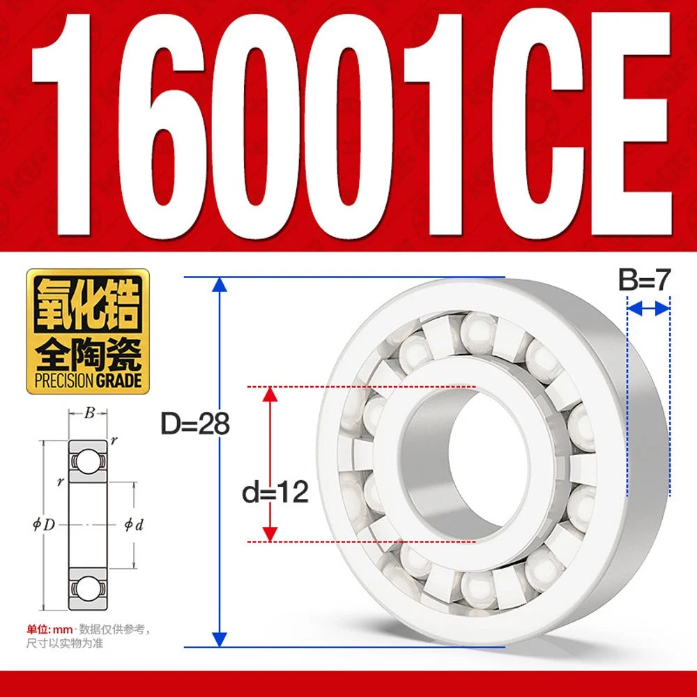 Full Ceramic Ball Bearings ZrO2 Zirconia White Premium - 16000 16001 16002 16013