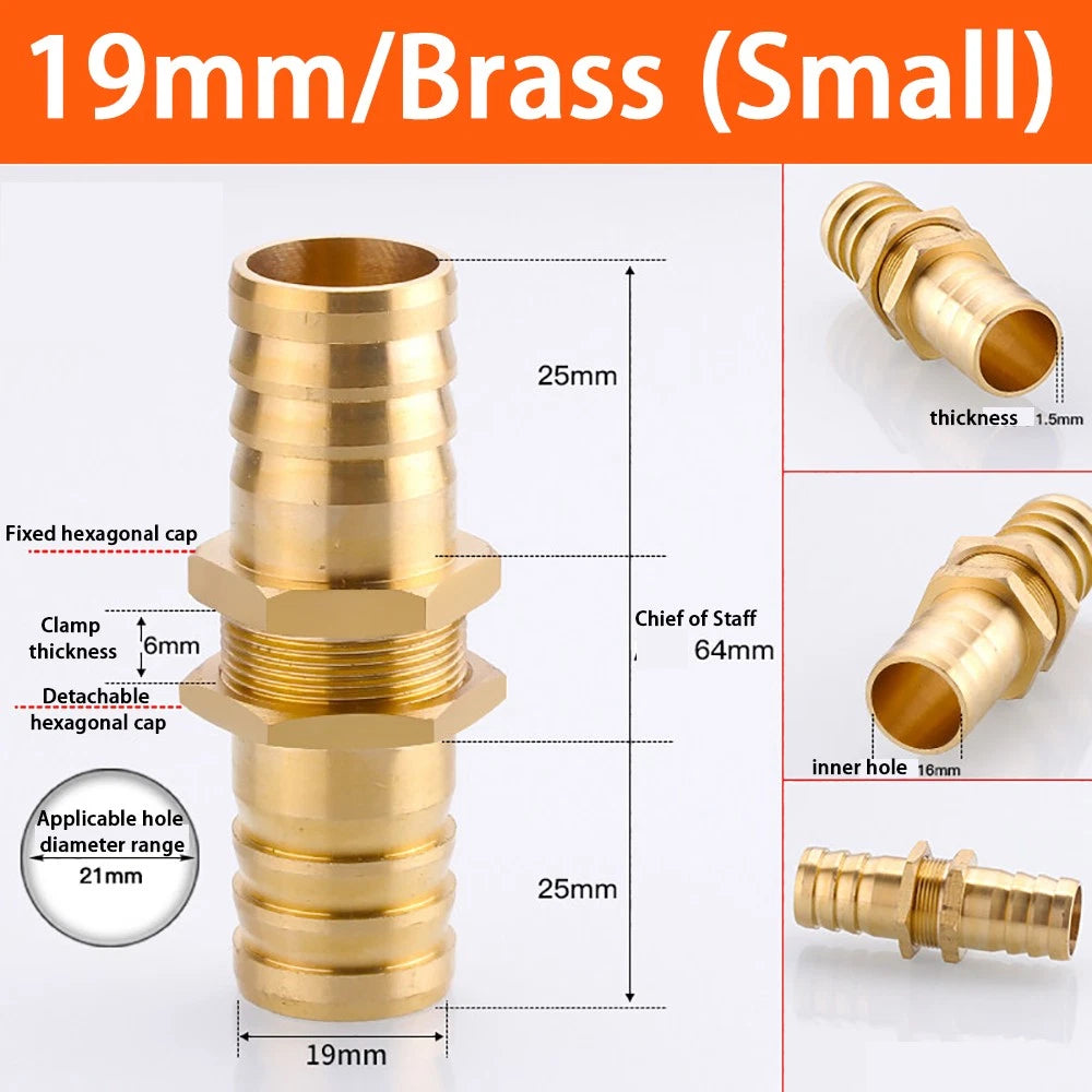 Copper Straight Hose Connector Double-Sided Female Thread