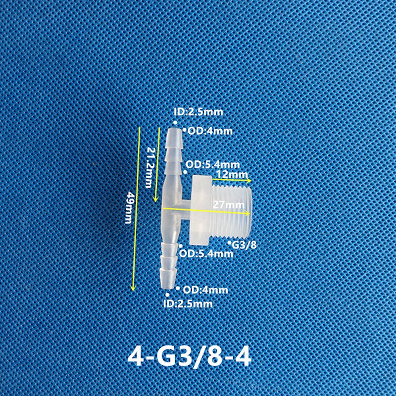 Plastic Male Thread 3-Way Hose Barb Connector — BSP & Metric, Equal Diameter