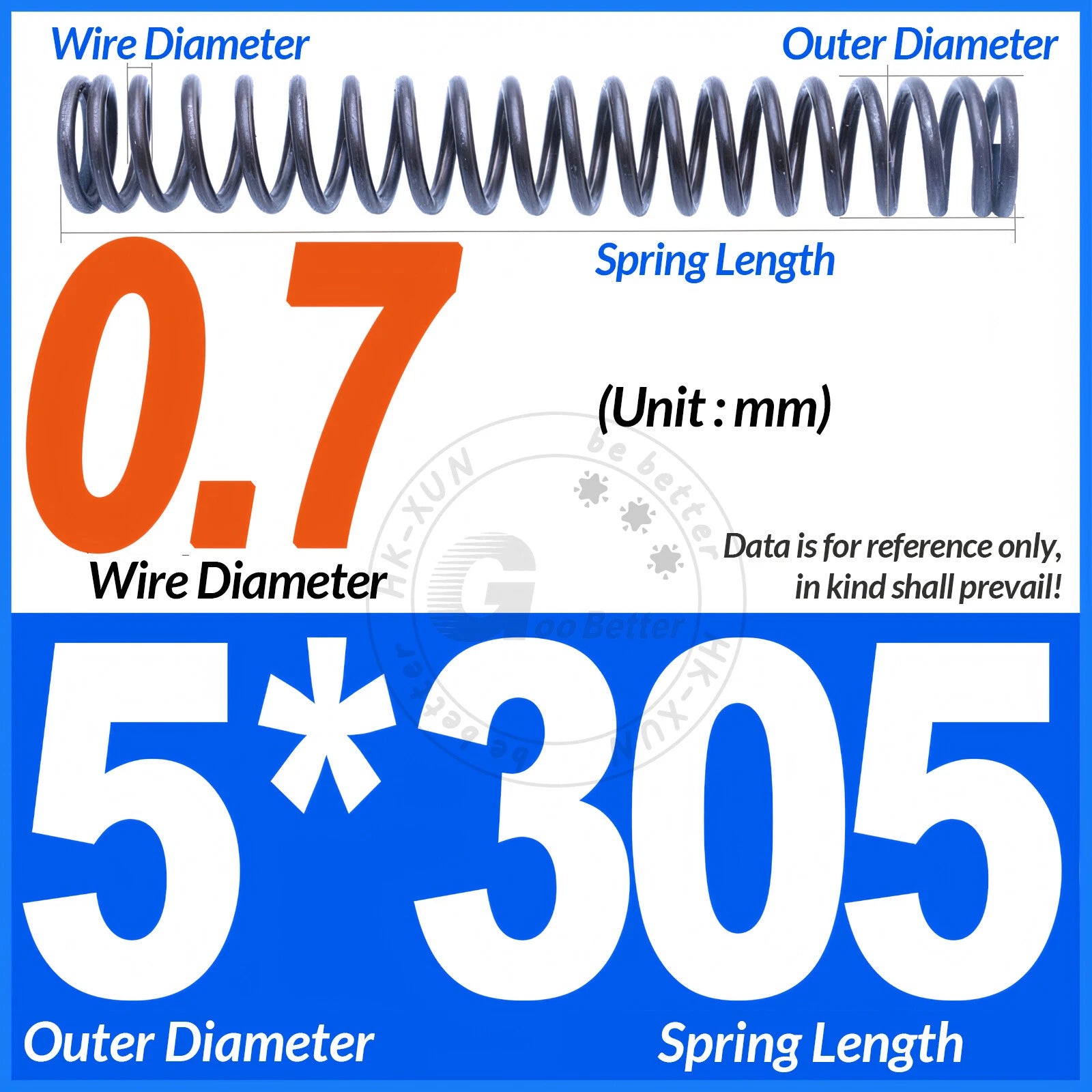 Length 305mm Compression Spring Pressure Springs OD 3-60mm Wire Dia 0.3mm-6.0mm
