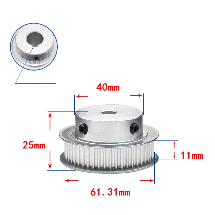 3M Timing Belt Drive Pulley BF-Type 15T-100T Bore 3-25mm For 10mm Width Belt