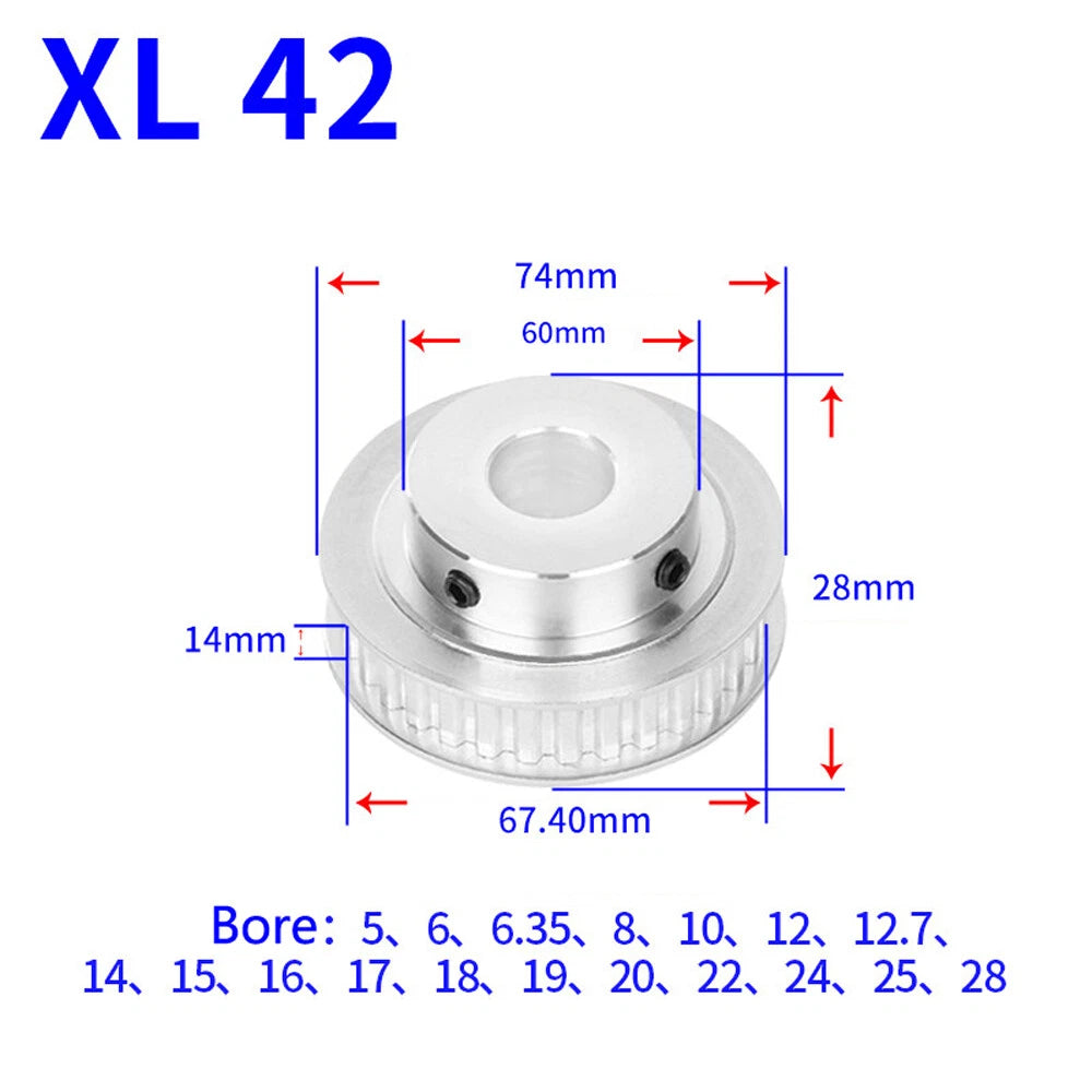 XL 15T-60T Timing Belt Pulley Pitch 5.08mm With Keyway Drive Pulleys Width 14mm