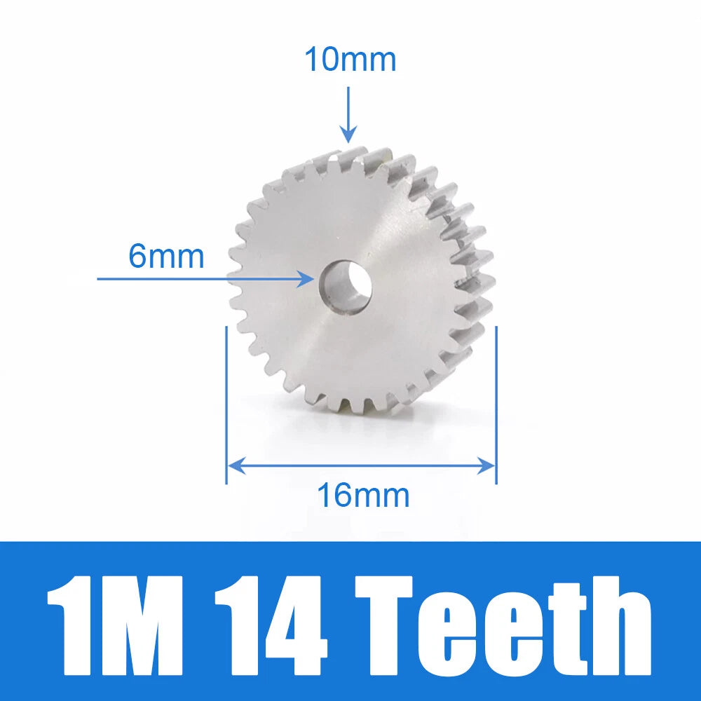 1/1.5/2 Mod 12~120 Teeth, Flat Gear Cylindrical Gear, Spur Gears Stainless Steel