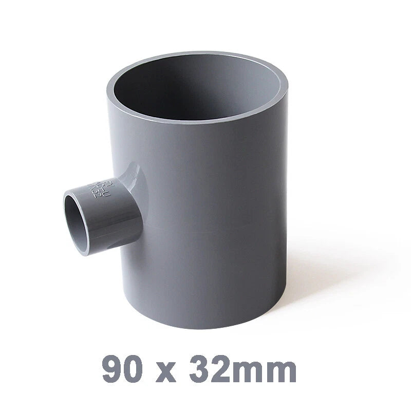 PVC Reducing Tee Pipe & Fittings Solvent Weld Pressure Adapter Connector Grey