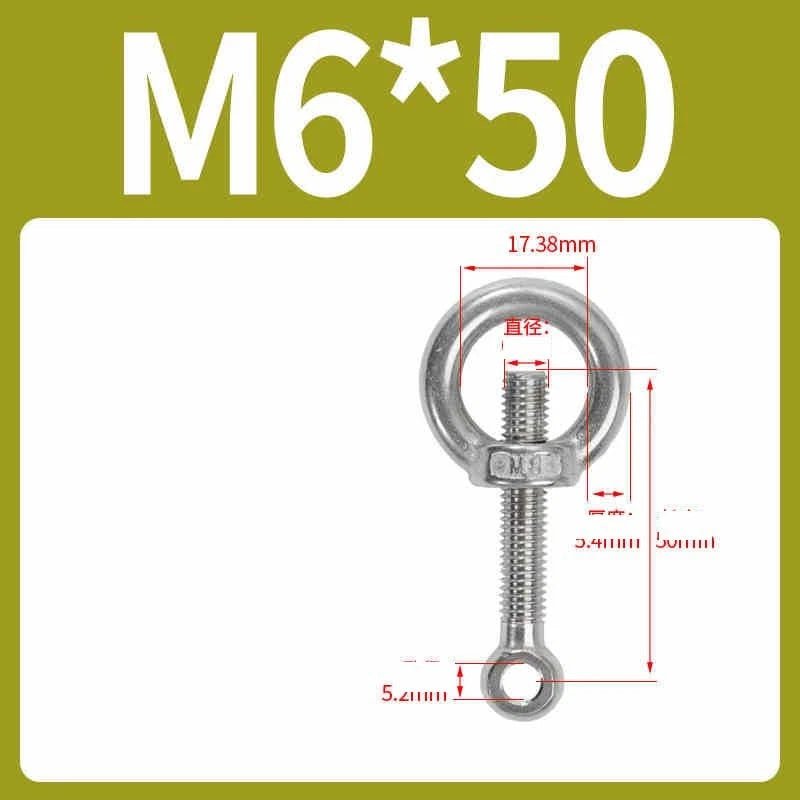 A2 Stainless Steel Eye Bolts with Nut — M5 M6 M8 M10 M12 Threaded Ring Screws - HomeDIYer