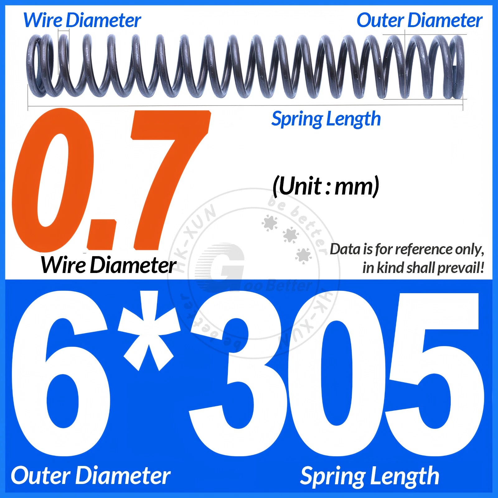 Length 305mm Compression Spring Pressure Springs OD 3-60mm Wire Dia 0.3mm-6.0mm