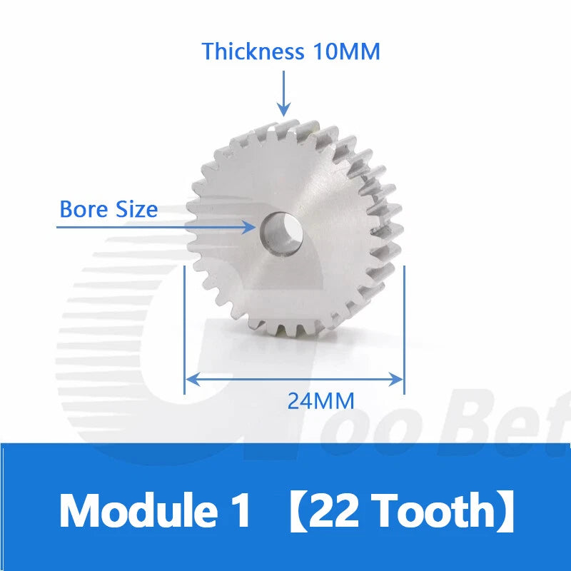 Spur Gear Stainless Steel Module 1 1.5 2 Motor Pinion 12 to 100 Tooth Flat Gear