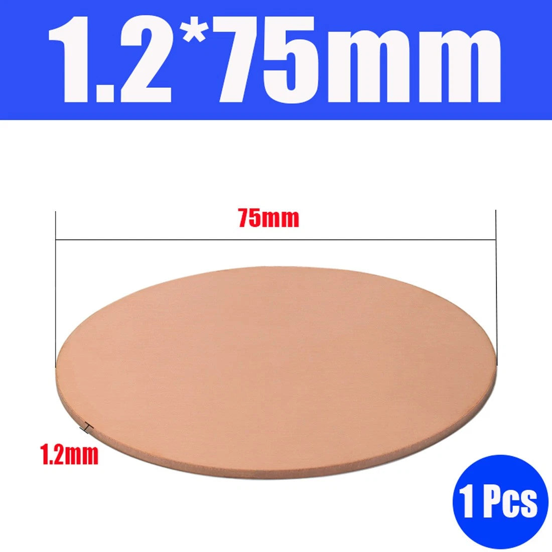 Thick 0.5-1.5mm Solid 99% Pure Copper Blanks Discs Ø 10-300mm Round Plate Metal