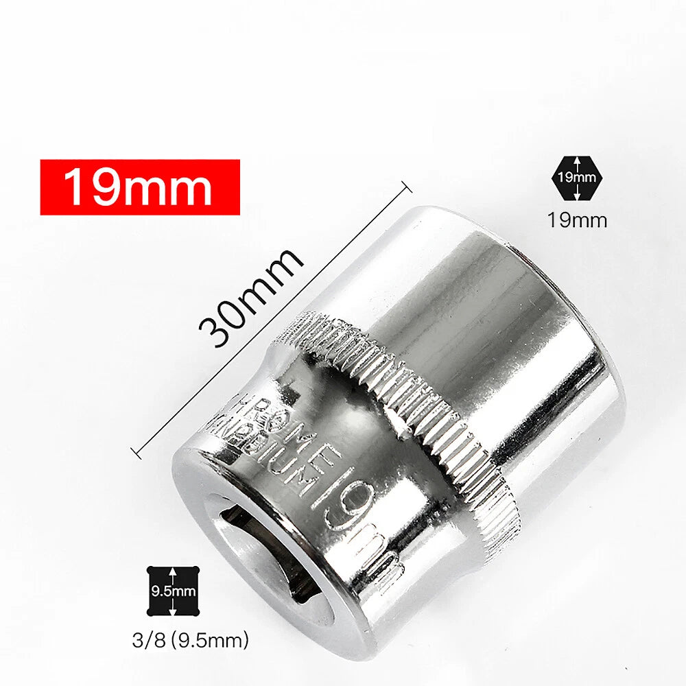 3/8" 6mm-24mm Hex Socket Drive Screwdriver Drill Set Ratchet Wrench Adapter Rod