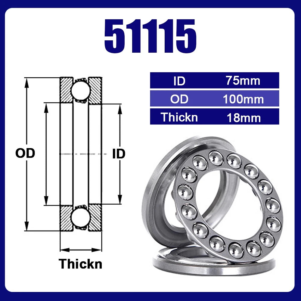 Single Direction 51108 51109 to 51115 Axial Thrust Ball Bearings Plane Bearing