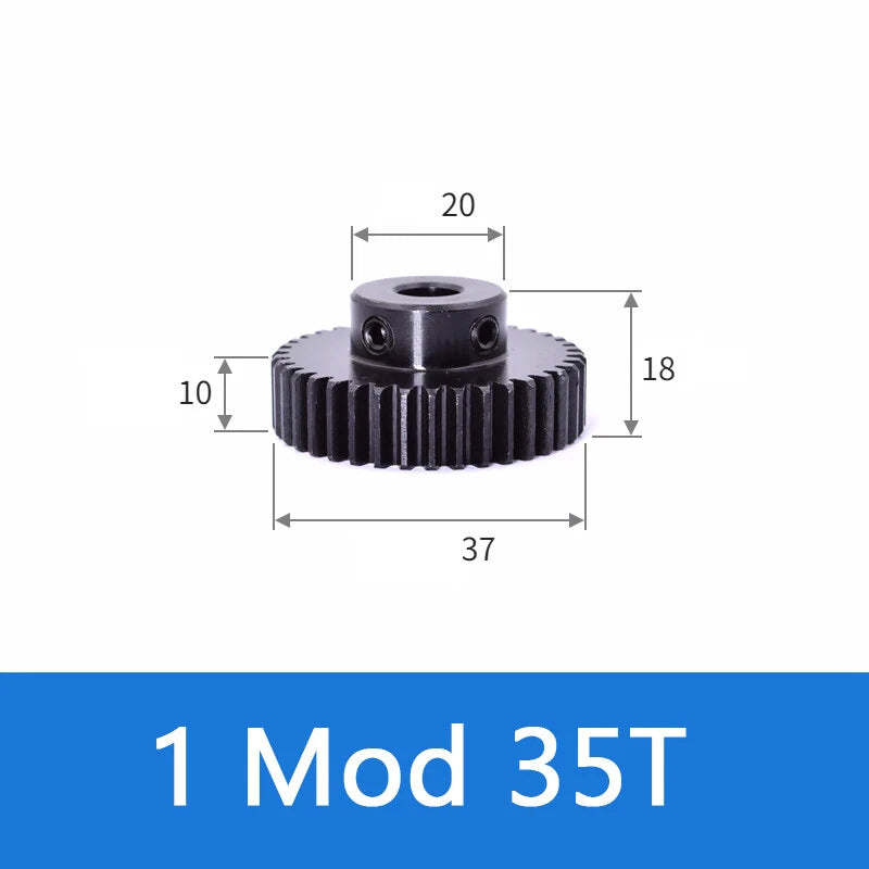 Spur Gears 1 Mod Transmission Gear With Step 45# Steel Pinion Motor Gear 12T~52T