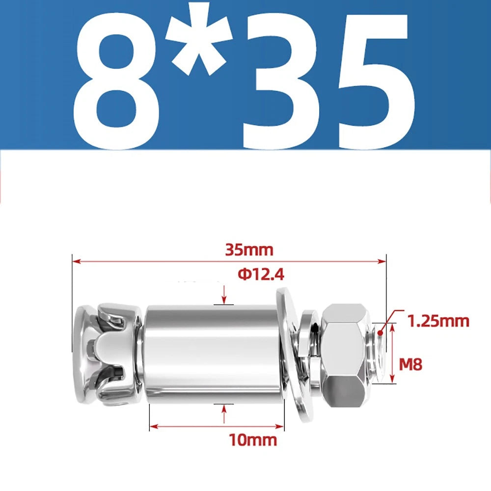 M6 M8 Stainless Steel Expansion Bolts for Marble & Concrete — 304 / 201 SS, 20–40mm