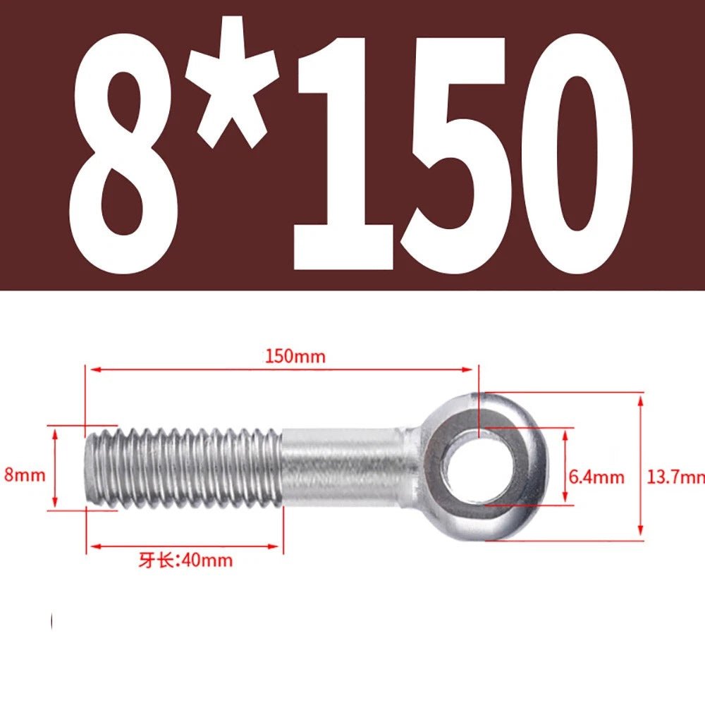 M5 - M24 A2 304 Stainless Steel Partially Threaded Forged Eye Bolts with Rings for Wire Rope & Hanging - HomeDIYer