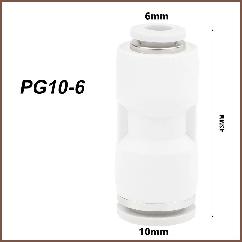 Pneumatic Push Fit Connectors Air Hose Speed Push In Fittings PU PE PY PG PEG