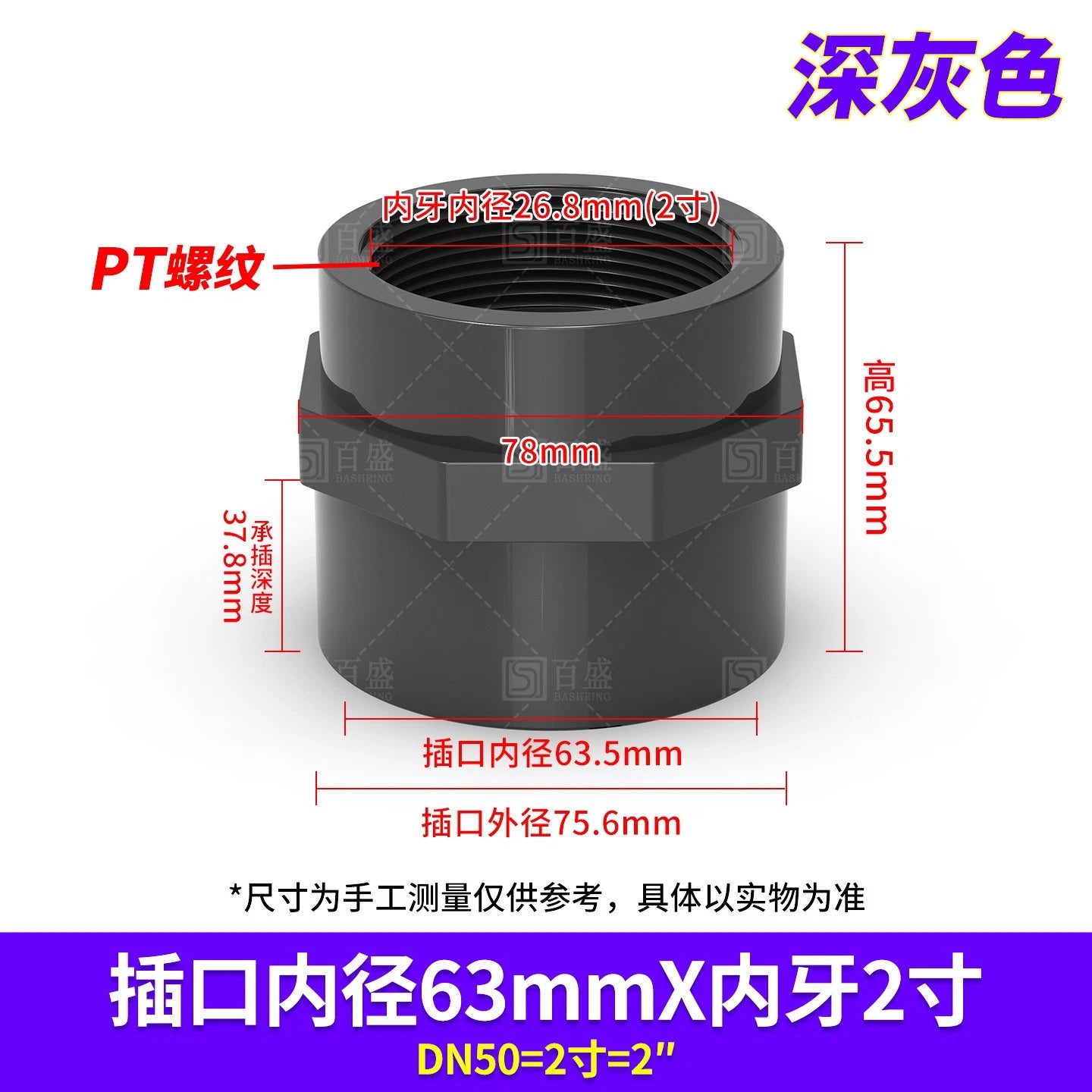 PVC Metric Plumbing Fittings Pipe Straight Threaded Male & Female Connector
