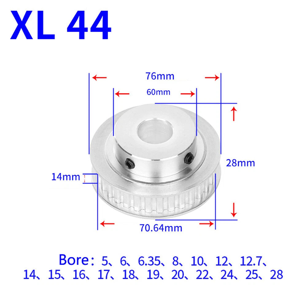 XL 15T-60T Timing Belt Pulley Pitch 5.08mm With Keyway Drive Pulleys Width 14mm