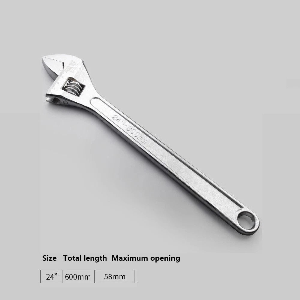 Adjustable Spanner Wrench 6" 8" To 24" Garage Tool Soft Grip Handle Metric Scale
