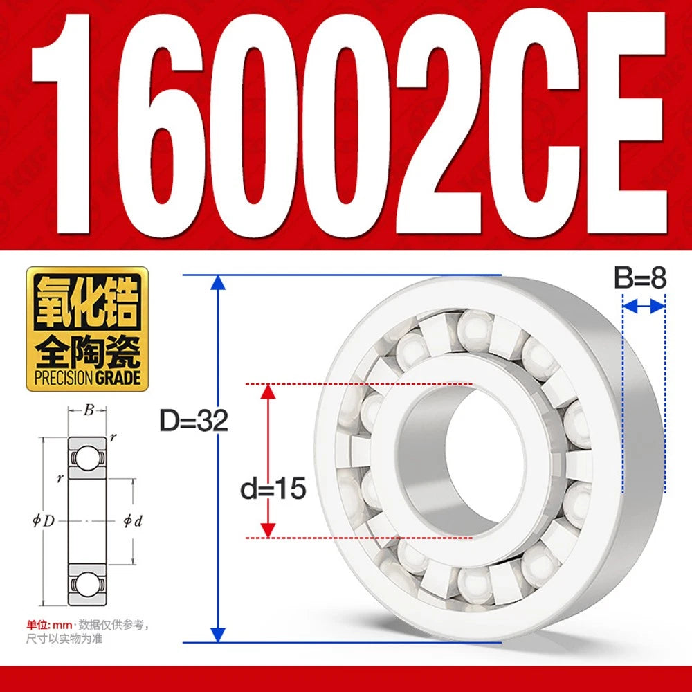 Full Ceramic Ball Bearings ZrO2 Zirconia White Premium - 16000 16001 16002 16013