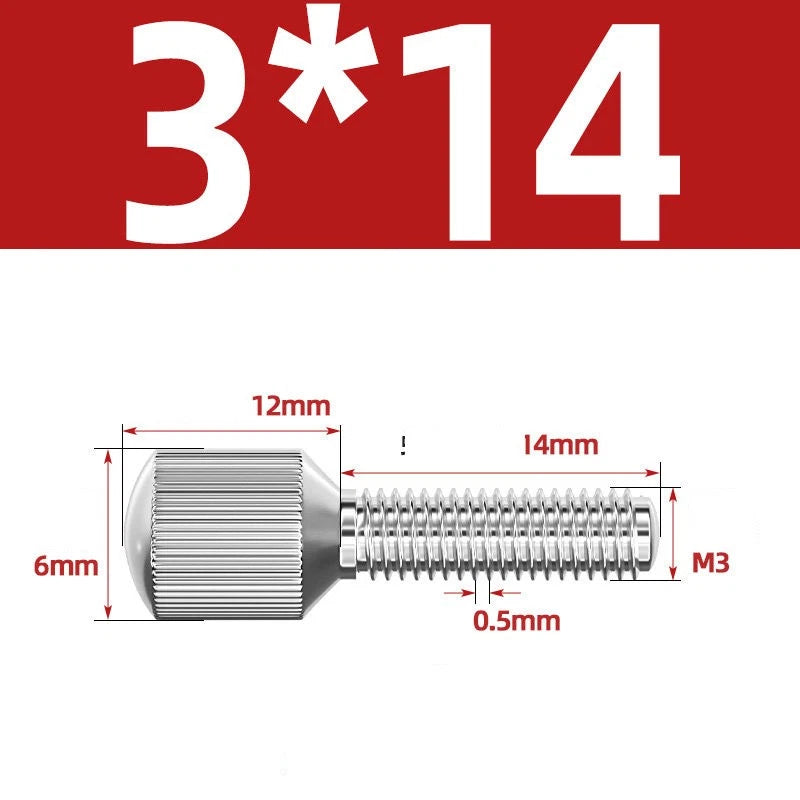 Knurled Thumb Screws – 304 Stainless Steel Small Head Thumbscrew Bolts M2–M8