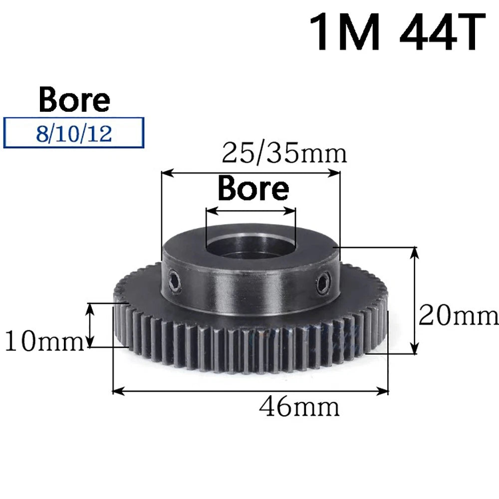 1 Mod 10T-100T Precision Spur Pinion Gear With Step 45# Steel Motor Gear x 1Pcs