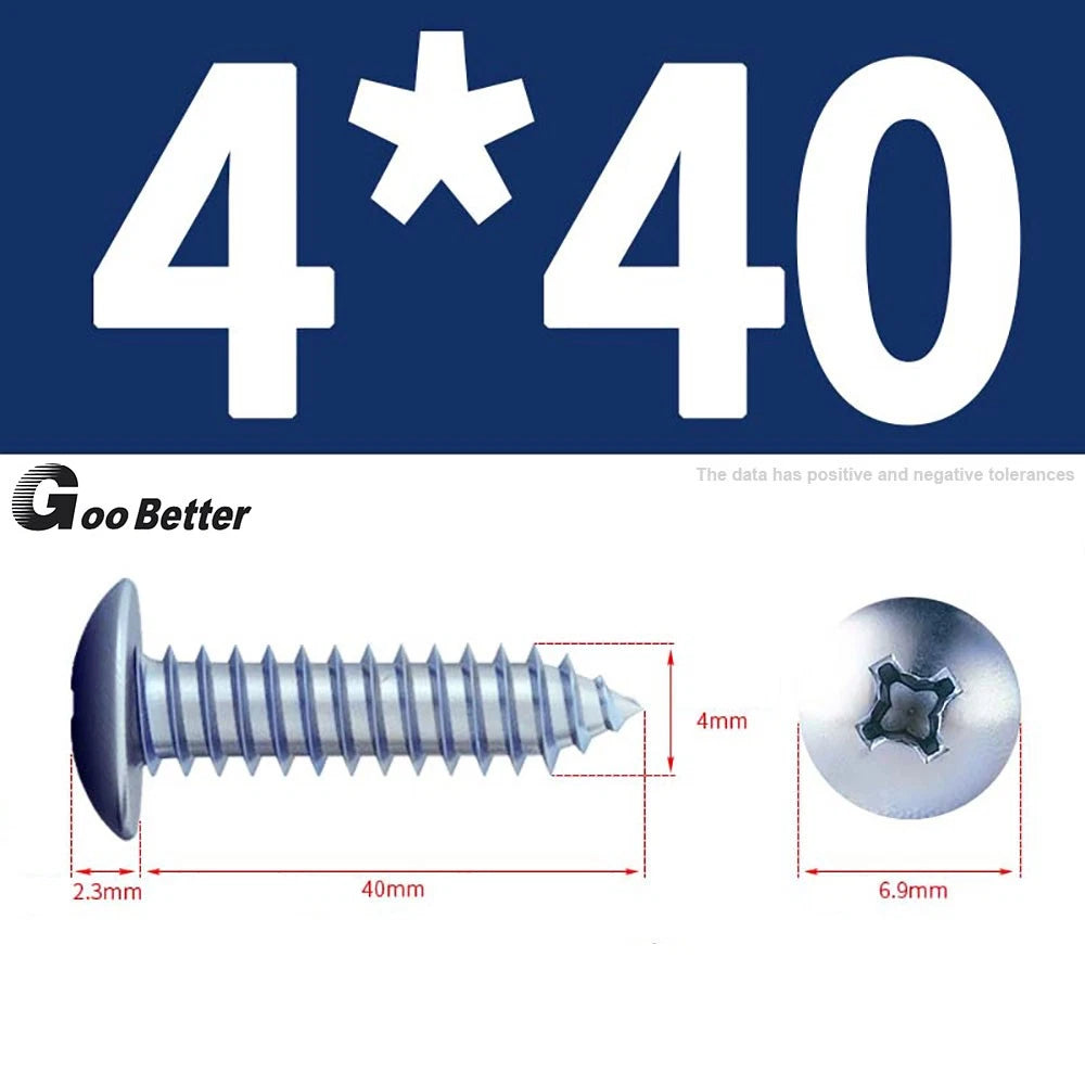 M3 M4 M5 M6 Pan Head Self Tapping Screws – Zinc Plated Carbon Steel