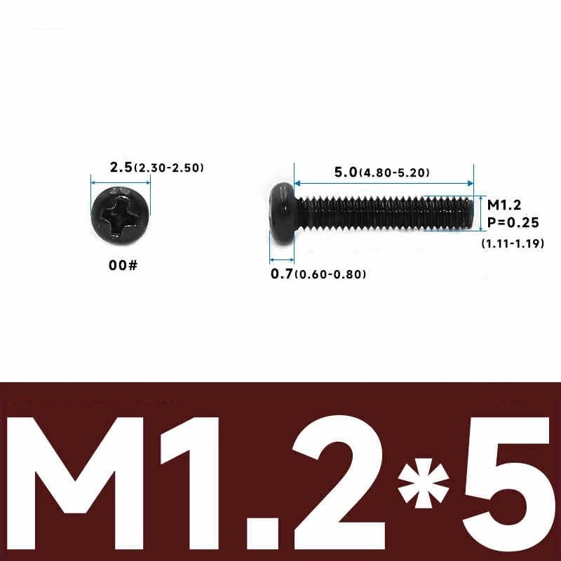 Phillips Pan Head Machine Screws – Carbon Steel M1 to M4, Multiple Lengths & Finishes - HomeDIYer