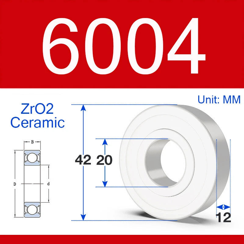 ZrO2 Ceramic Deep Groove Ball Bearing Double Shield 2RS Zirconia Roller Bearings