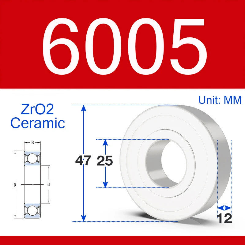 ZrO2 Ceramic Deep Groove Ball Bearing Double Shield 2RS Zirconia Roller Bearings