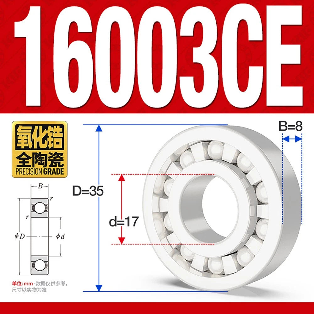 Full Ceramic Ball Bearings ZrO2 Zirconia White Premium - 16000 16001 16002 16013