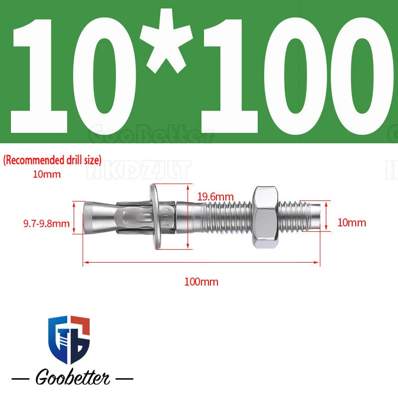 Stainless Steel Through Anchor Bolts — M6 M8 M10 M12 M16 Expansion Bolt