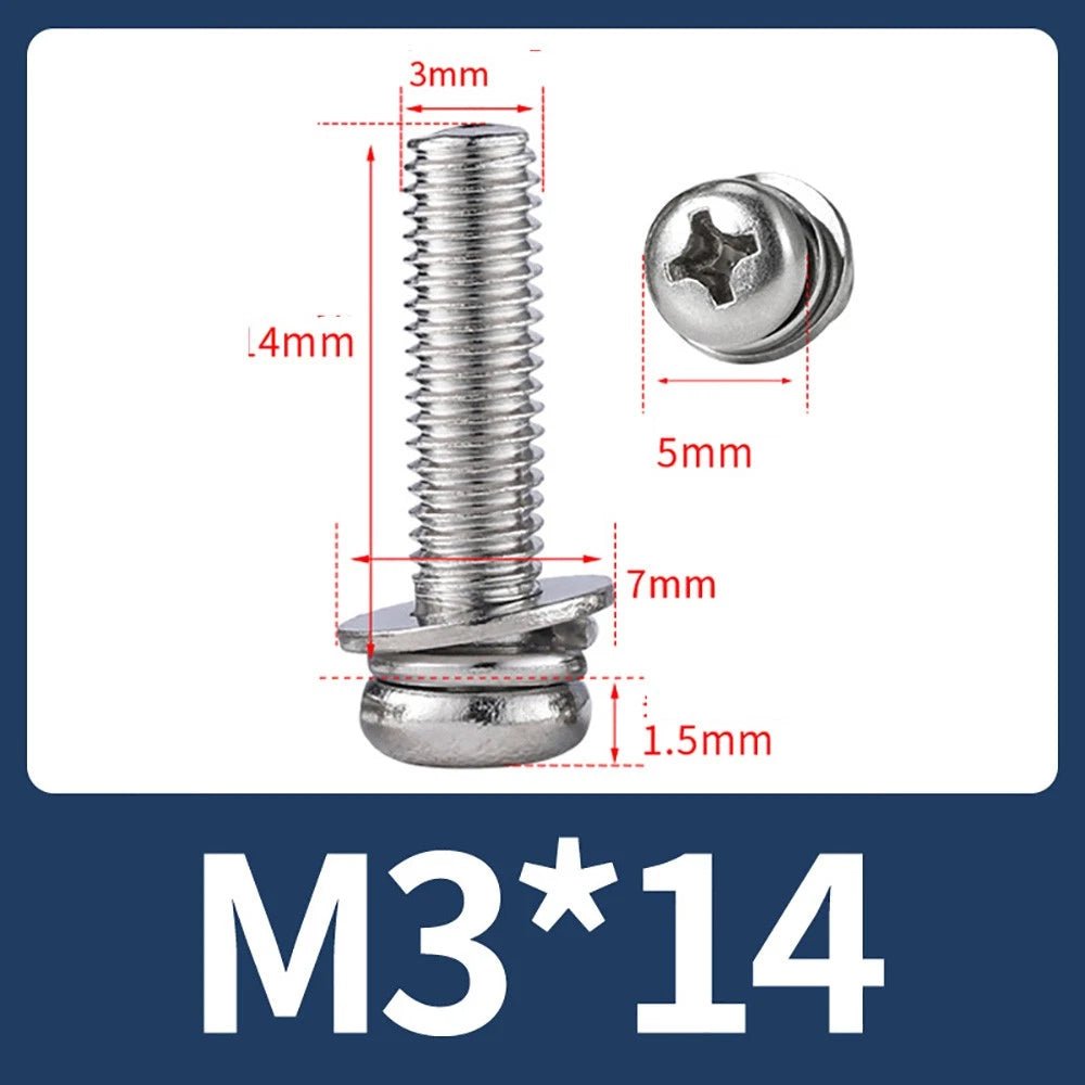 M2–M10 Phillips Button Head Machine Screws — 304 Stainless Steel - HomeDIYer