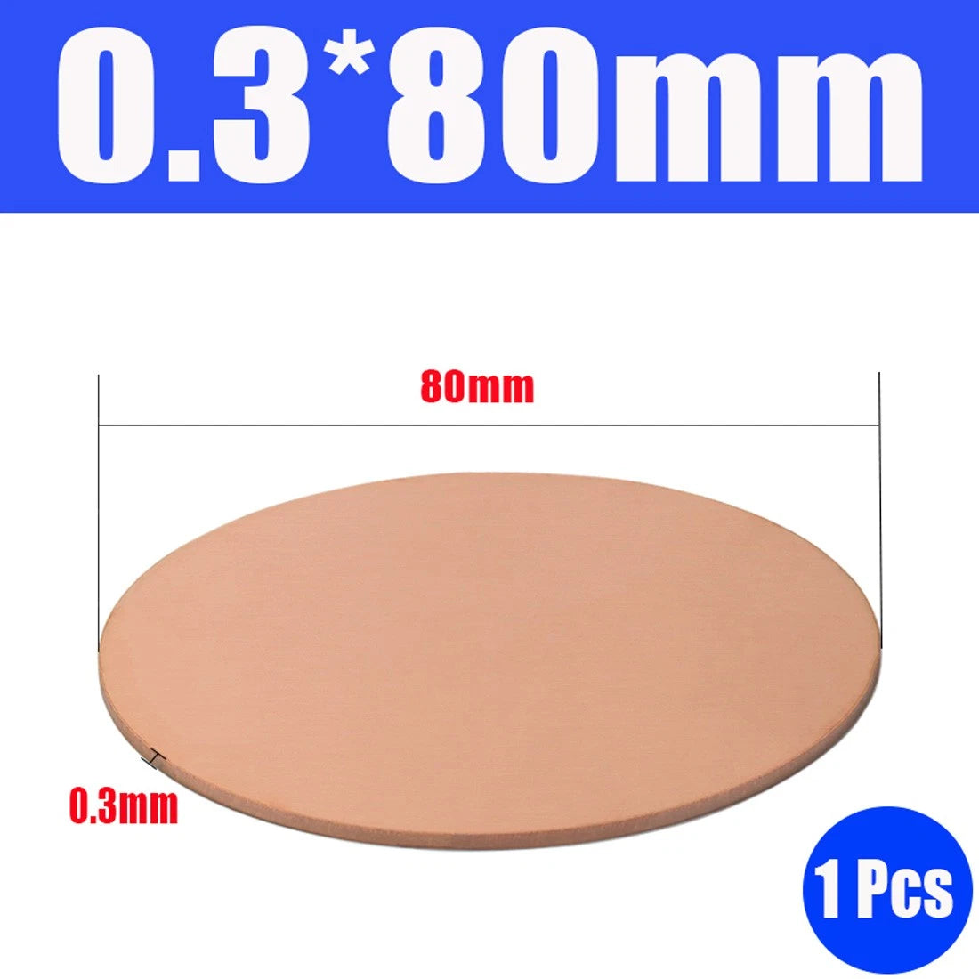 Thick 0.5-1.5mm Solid 99% Pure Copper Blanks Discs Ø 10-300mm Round Plate Metal