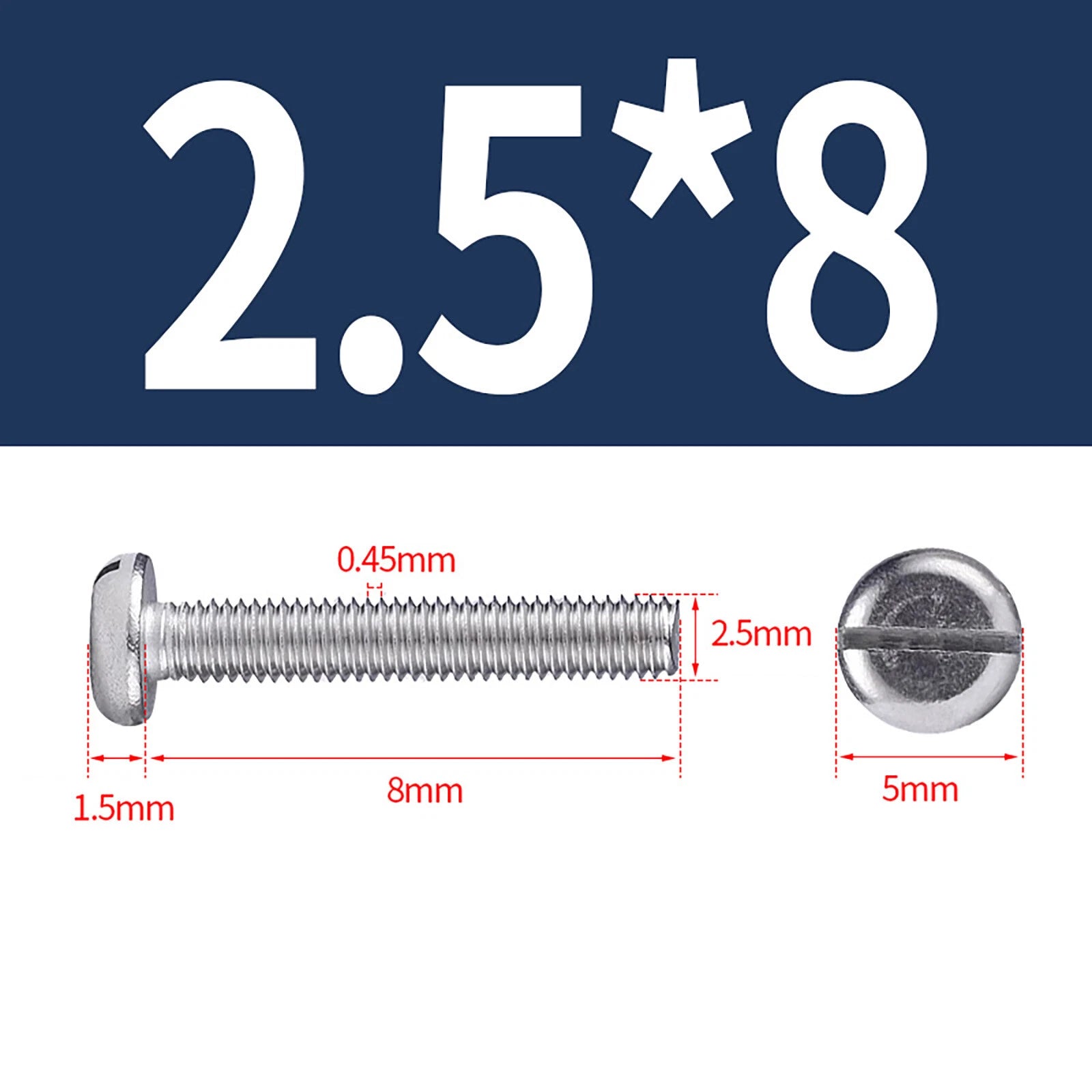 M1.6 to M10 Slotted Cheese Head Machine Screws | A2 Stainless Steel DIN 84