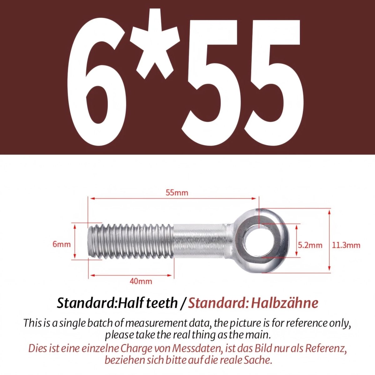 M5 M6 Stainless Steel Eye Bolts — A2 304 Threaded Ring Eyelet Screws for Catenary Wire & Hanging - HomeDIYer