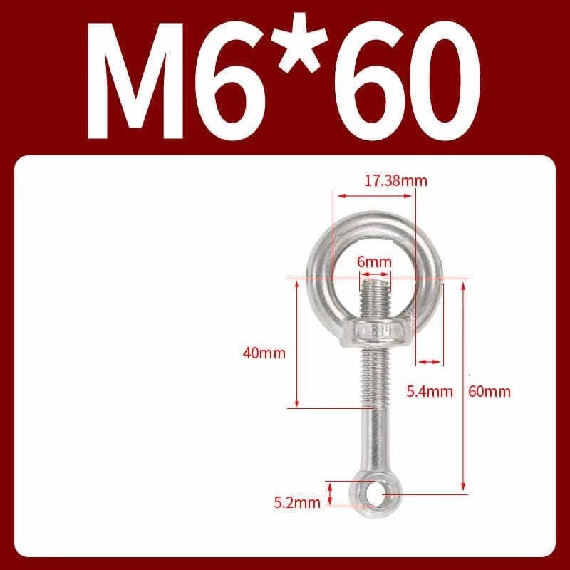 A2 Stainless Steel Eye Bolts with Nut — M5 M6 M8 M10 M12 Threaded Ring Screws - HomeDIYer